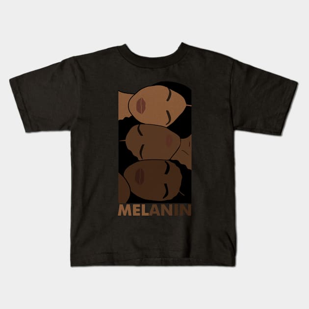 Melanin Shades, African Women, Brown Skin Girl Kids T-Shirt by dukito